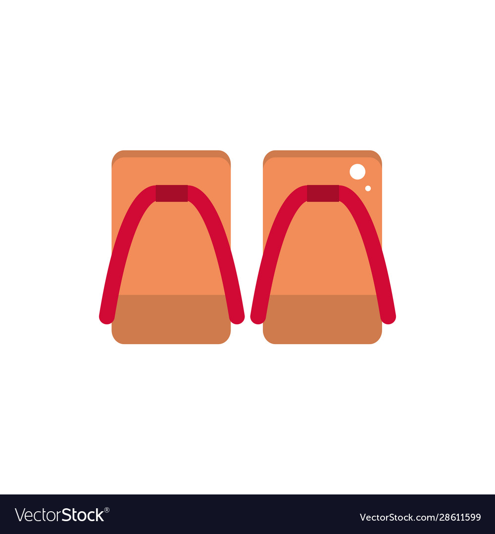 Wooden Geta Traditional Japanese Shoes Royalty Free Vector