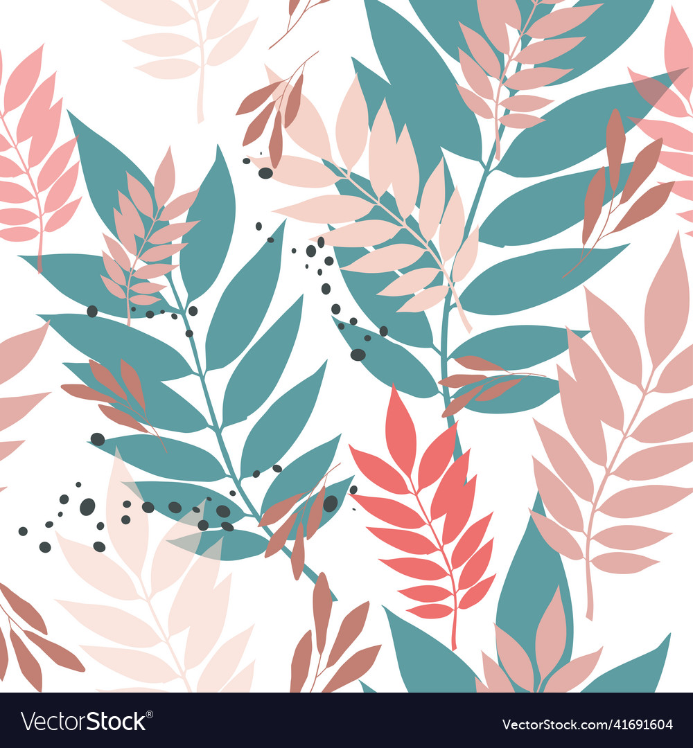 Abstract botanic seamless pattern with exotic Vector Image