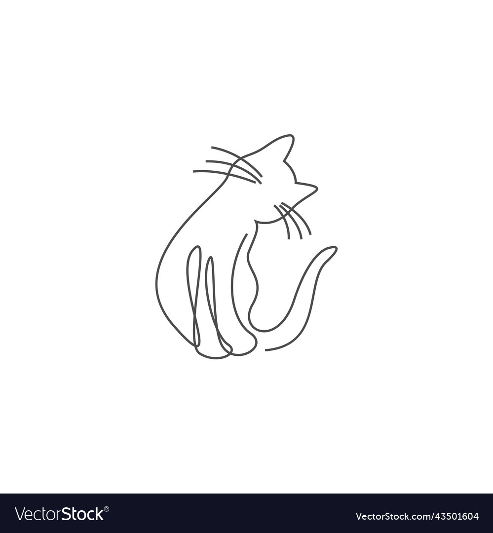 Cat line art design template Royalty Free Vector Image