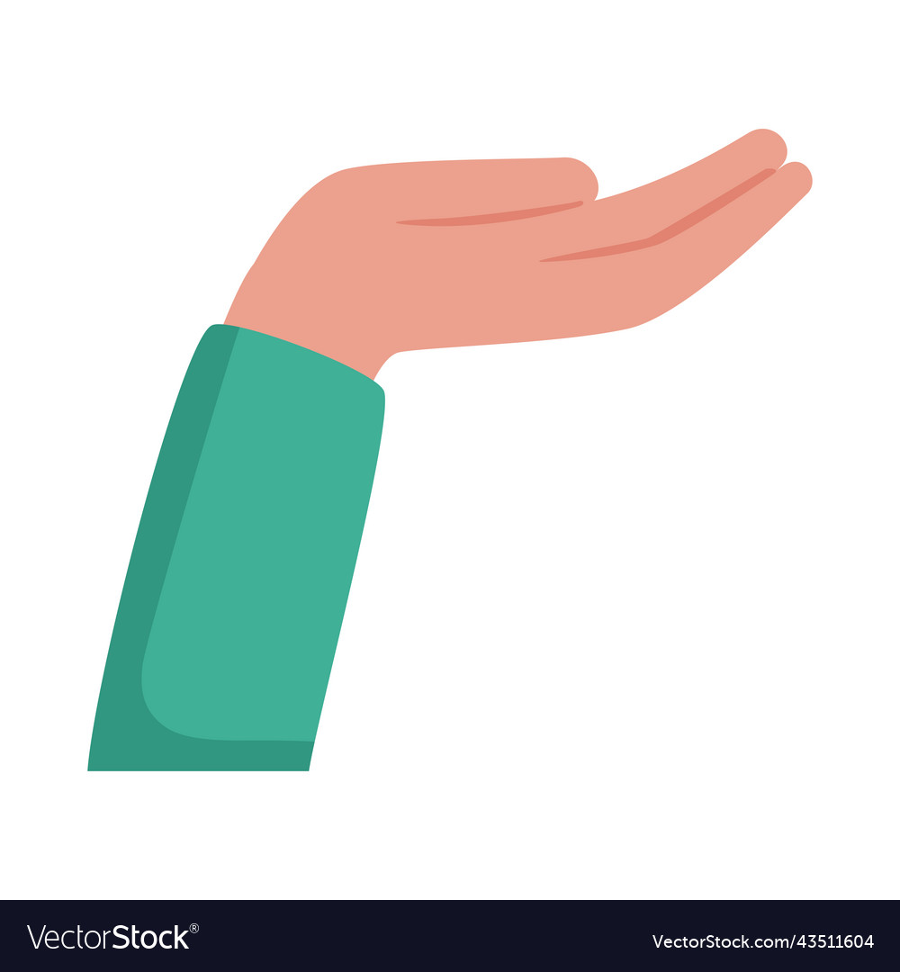 Hand human receiving Royalty Free Vector Image