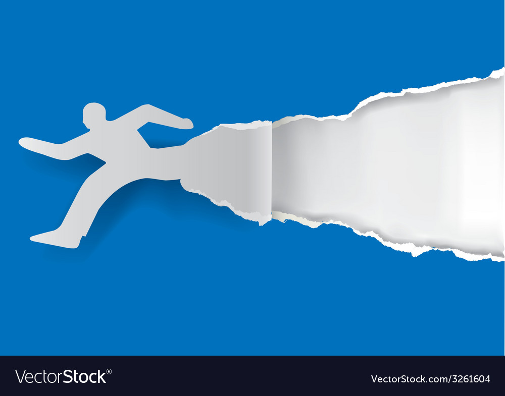 running-man-ripping-paper-royalty-free-vector-image