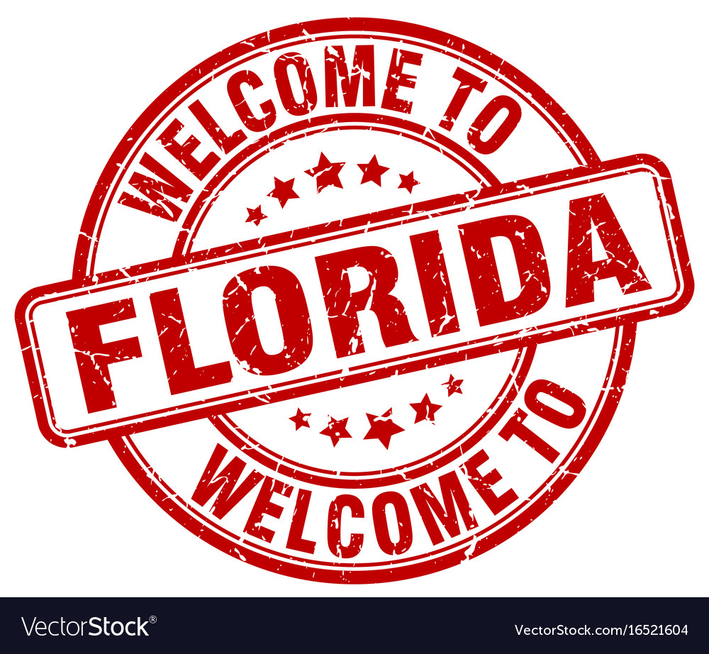 Welcome to florida red round vintage stamp Vector Image