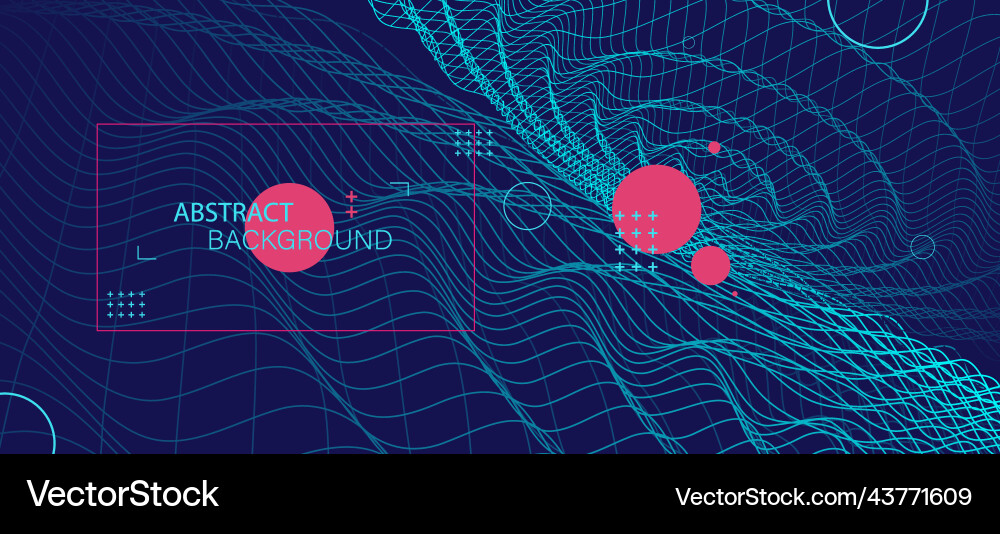 Abstract background with waves 3d surface Vector Image