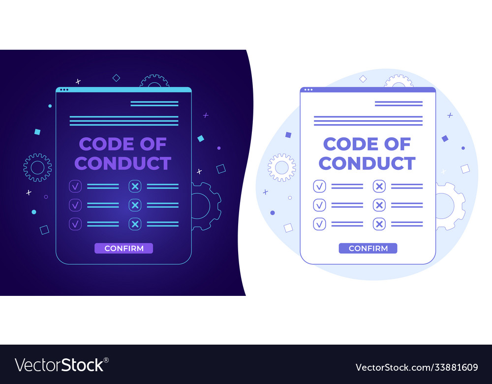 Code Conduct Dark White Concept Royalty Free Vector Image