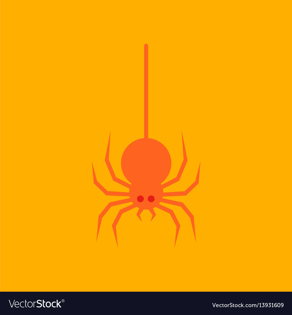 Flat Icon Stylish Background Halloween Spider Vector Image