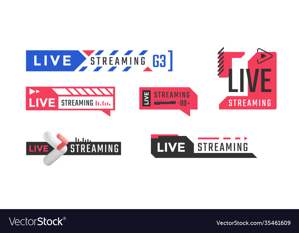 Live streaming logo or icon for news vector image Live streaming logo or icon for news