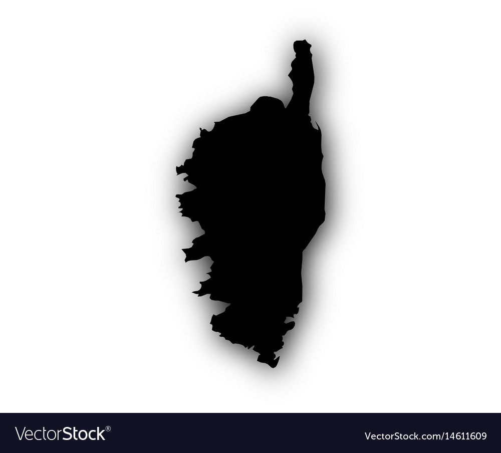 Map Corsica With Shadow Royalty Free Vector Image
