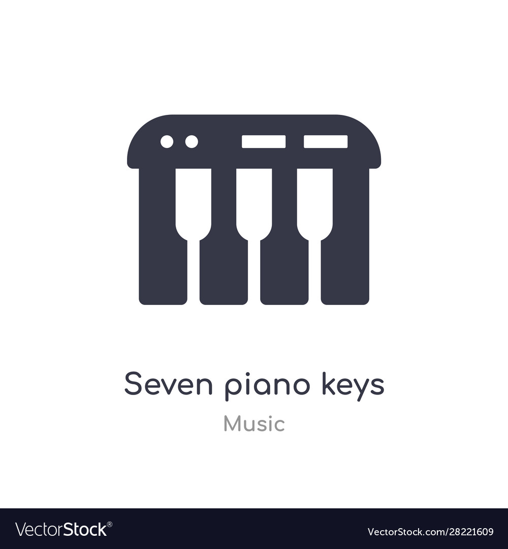 Seven piano keys outline icon isolated line from Vector Image