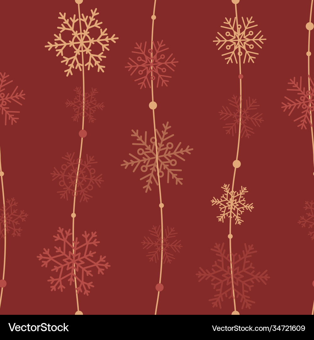 Snowflakes seamless pattern Royalty Free Vector Image