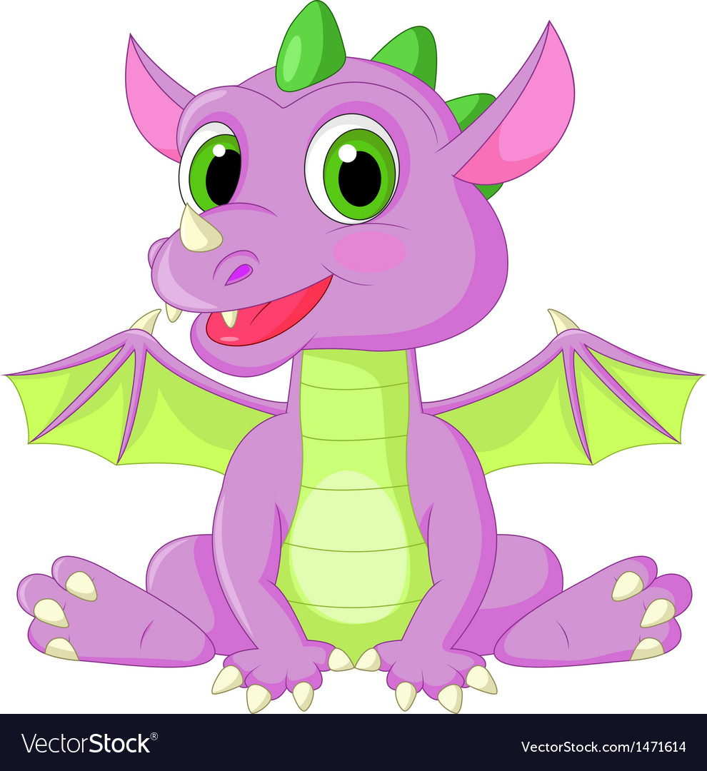 Download Cute baby dragon cartoon Royalty Free Vector Image