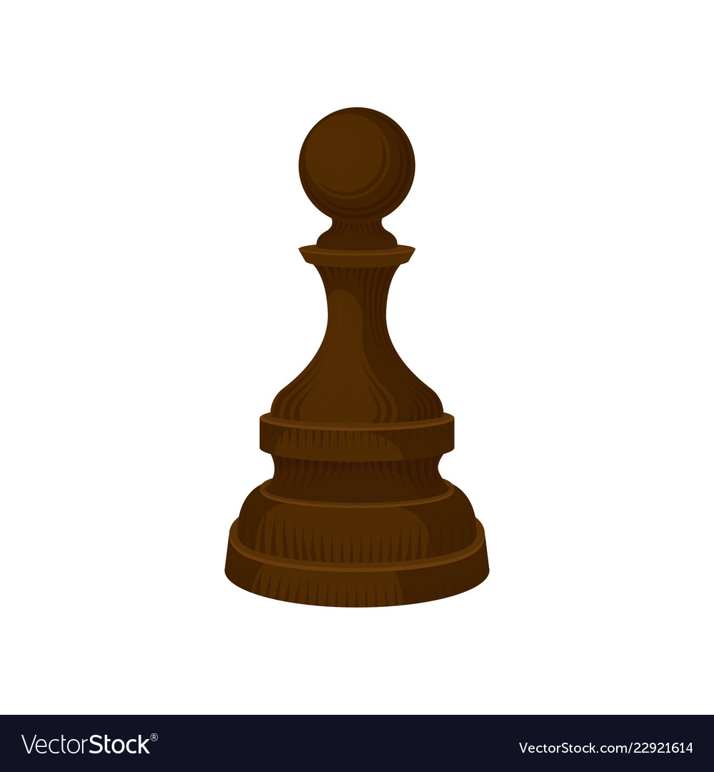 Black pawn chess piece clipart flat design icon isolated on