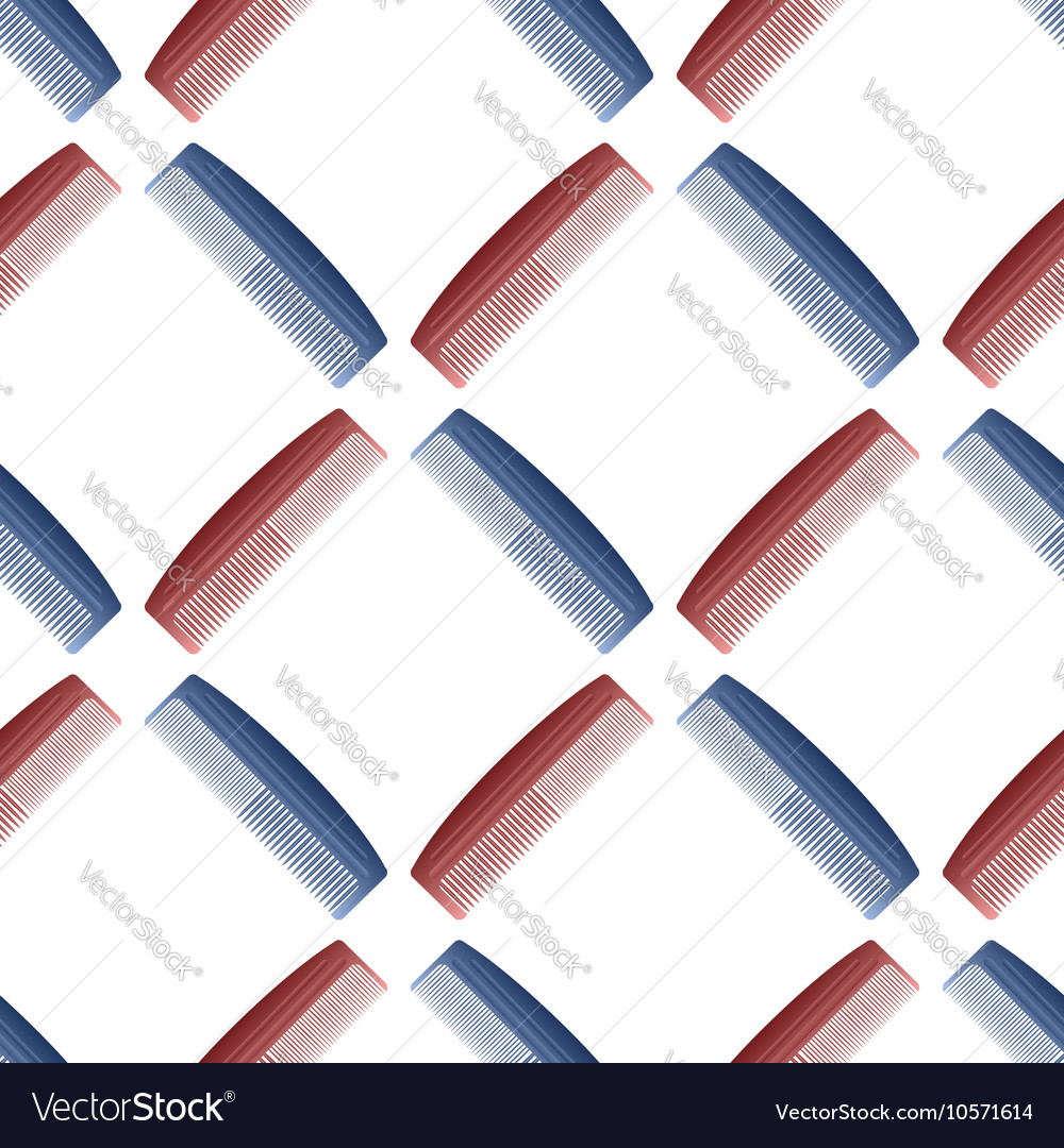 Plastic combs seamless pattern barber supplies Vector Image