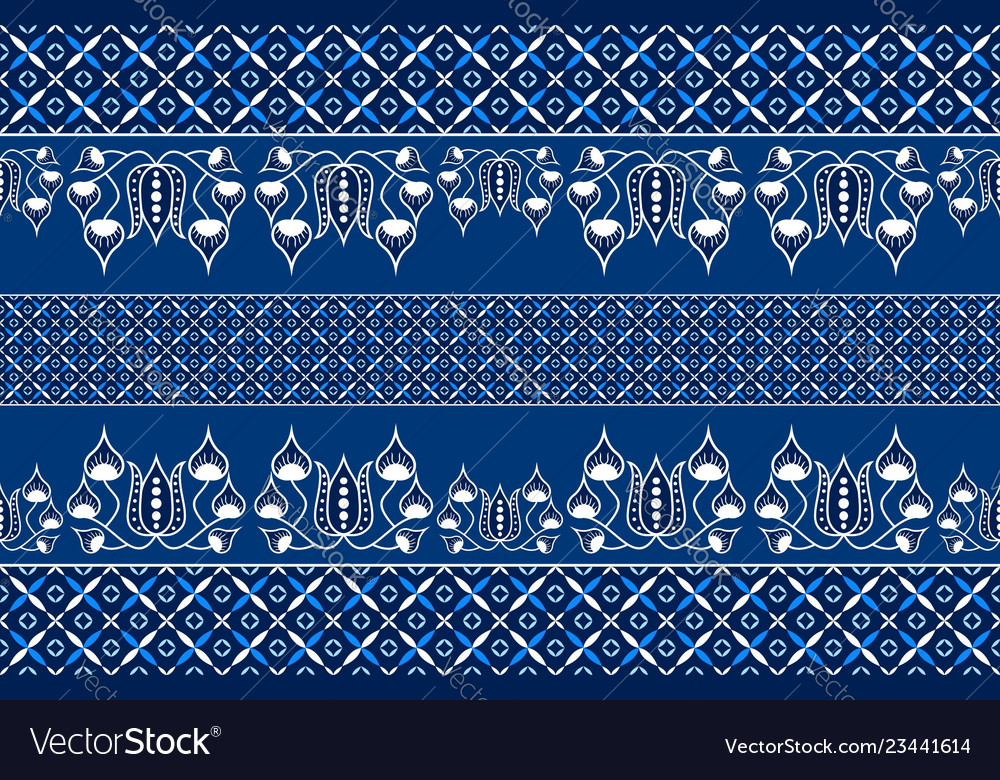 Seamless flower pattern with blue background Vector Image