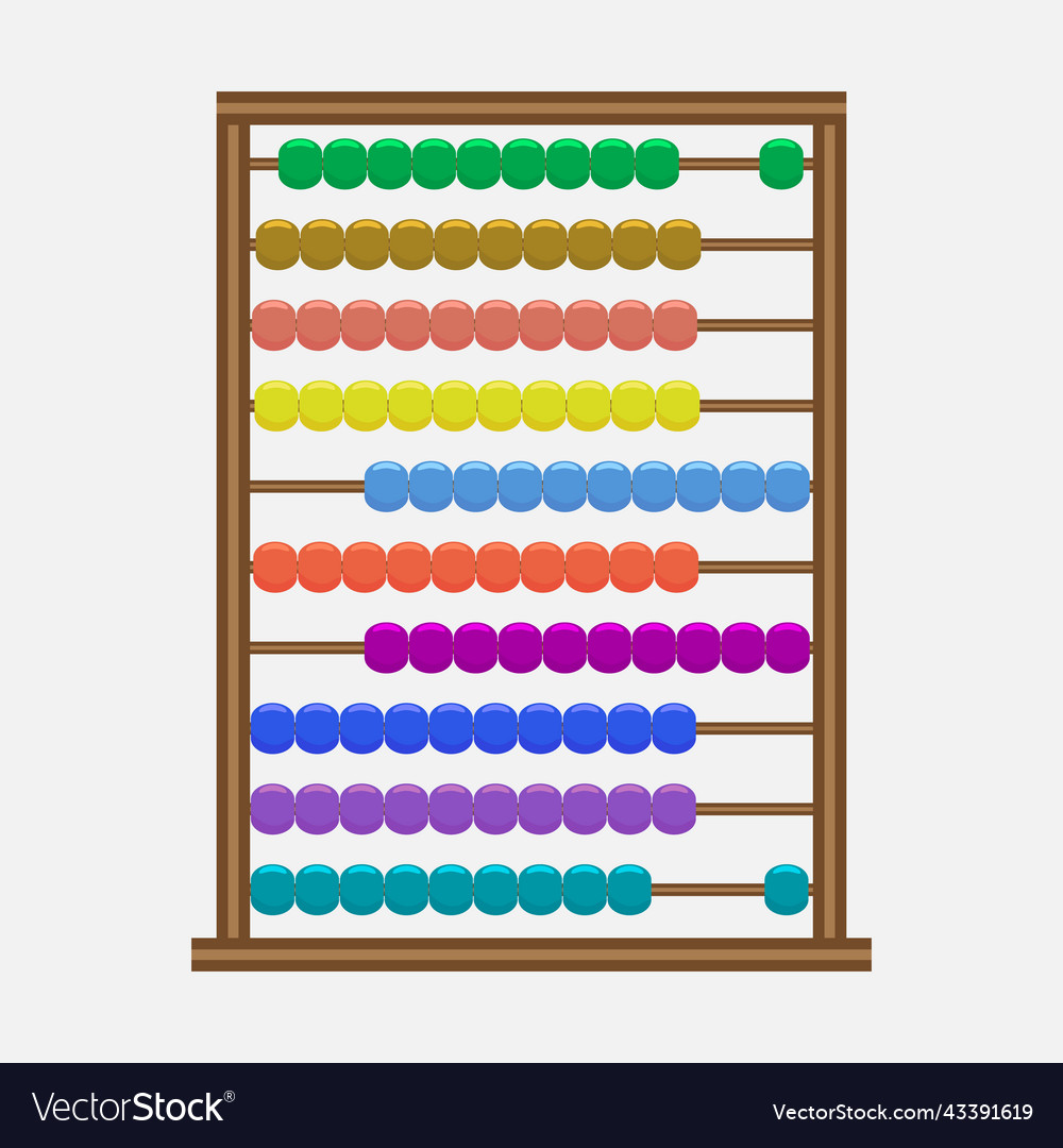 Abacus with rainbow colored beads Royalty Free Vector Image