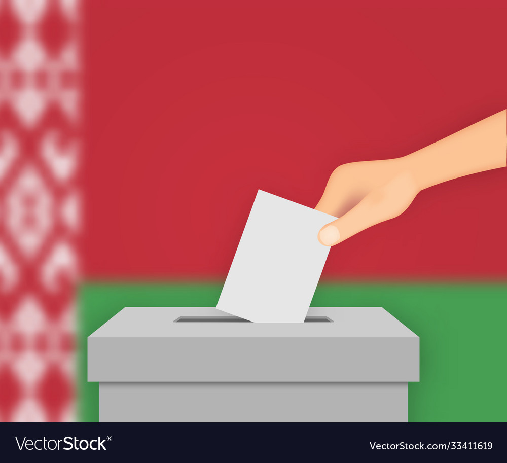 Belarus election banner background ballot box Vector Image