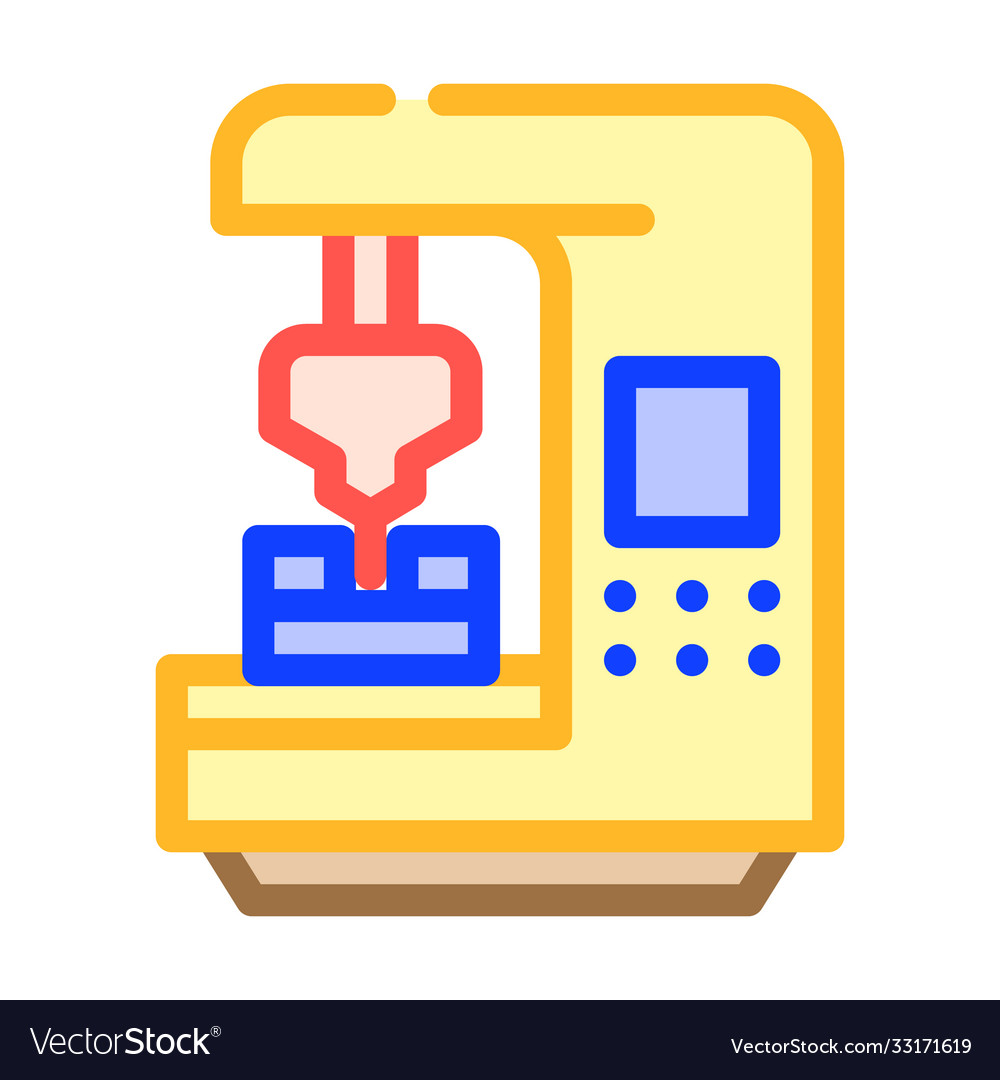 Cnc computer numerical control color icon vector image