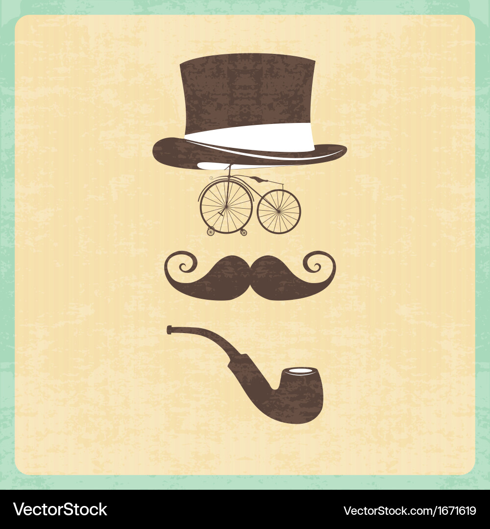 Hipster with elements Royalty Free Vector Image