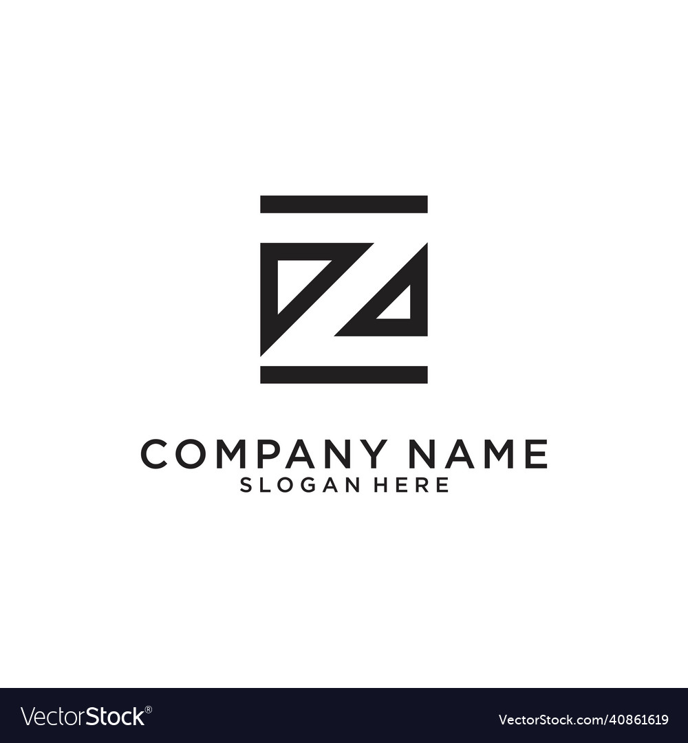 Letter z or zz monogram logo design Royalty Free Vector