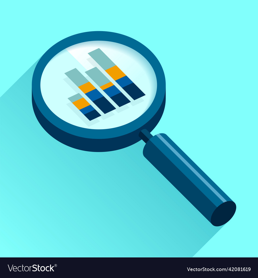 Magnifying glass icon in flat style search loupe Vector Image