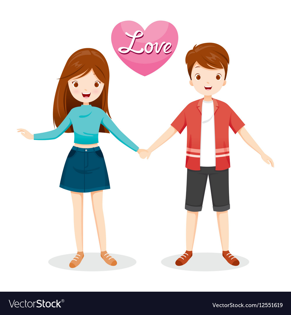 Man and woman clasping hands Royalty Free Vector Image