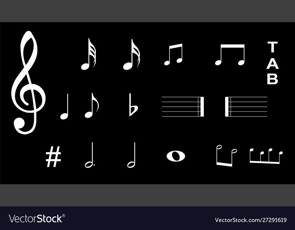 Musical symbols elements Royalty Free Vector Image