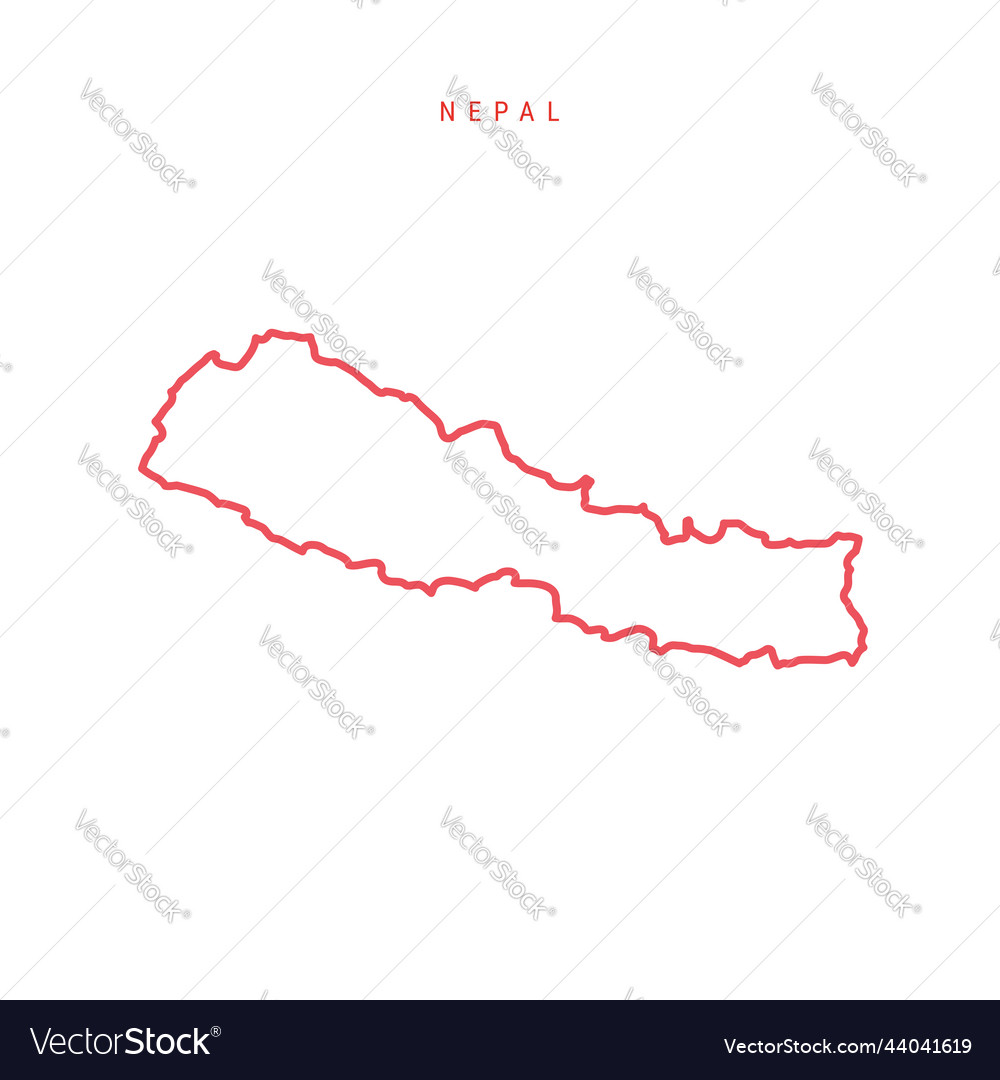 Nepal editable outline map Royalty Free Vector Image