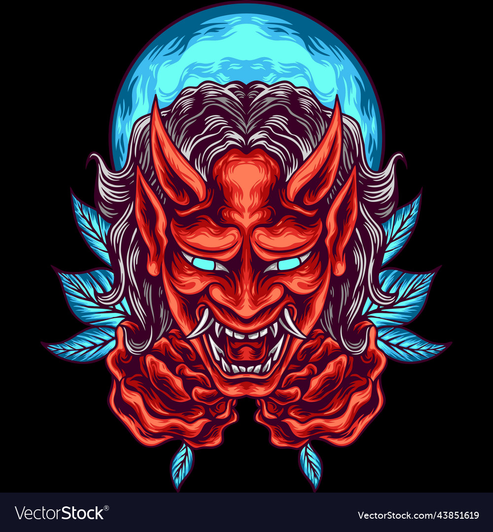 Oni mask japanese Royalty Free Vector Image - VectorStock