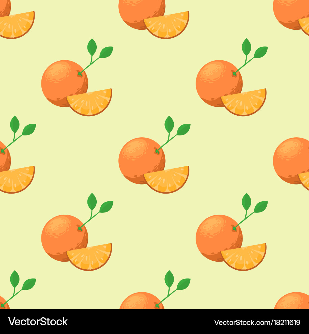 Oranges seamless pattern background Royalty Free Vector