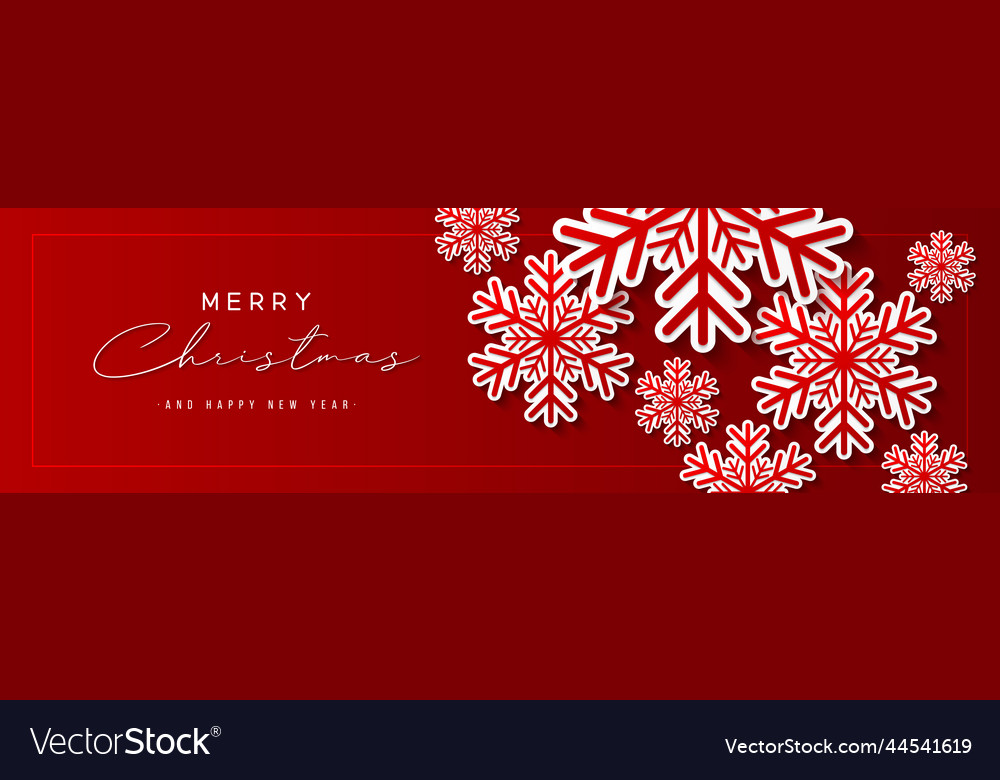 Red christmas horizontal banner background Vector Image