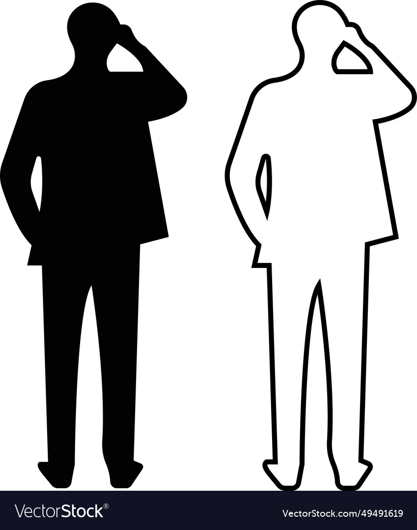 Silhouettes Of Males Working Group Standing Vector Image