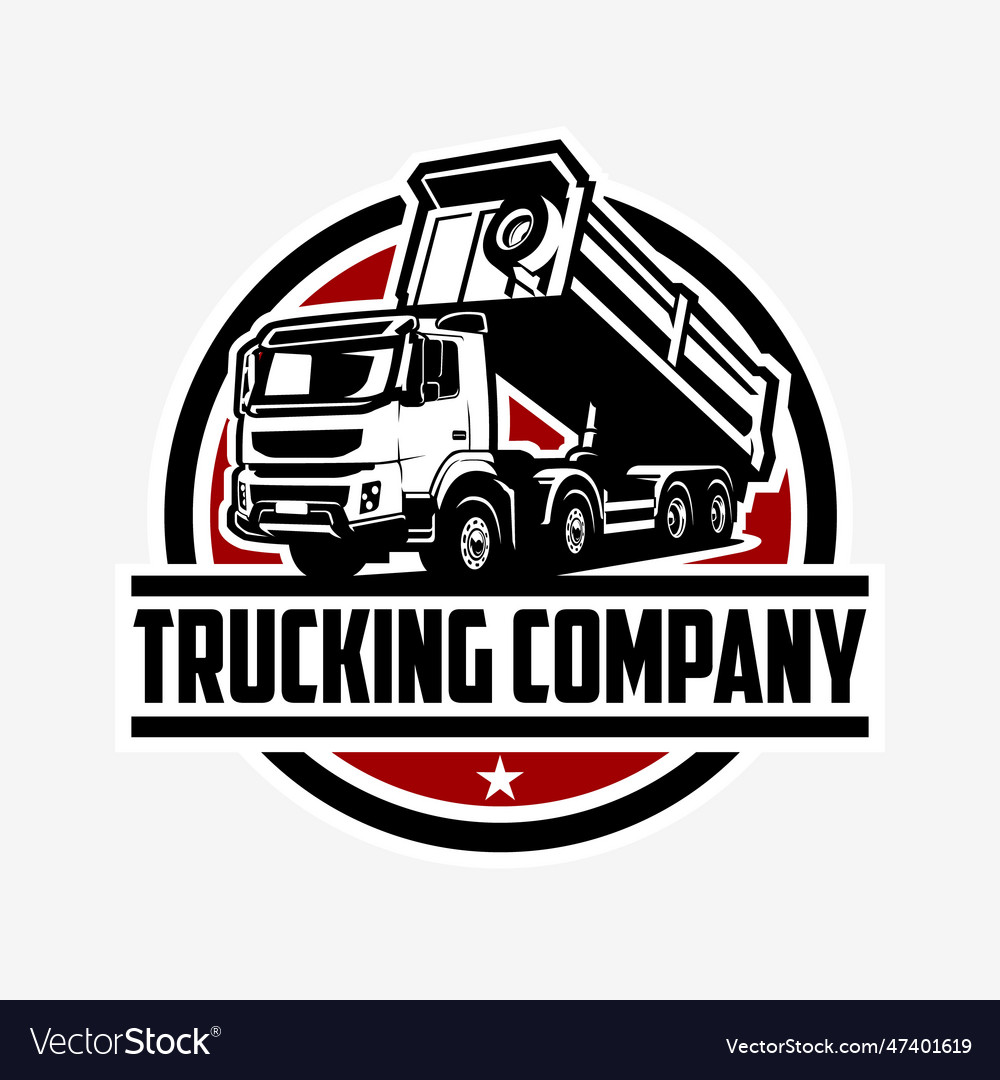 Trucking Company Logo Dump Truck Tipper Truck Vector Image