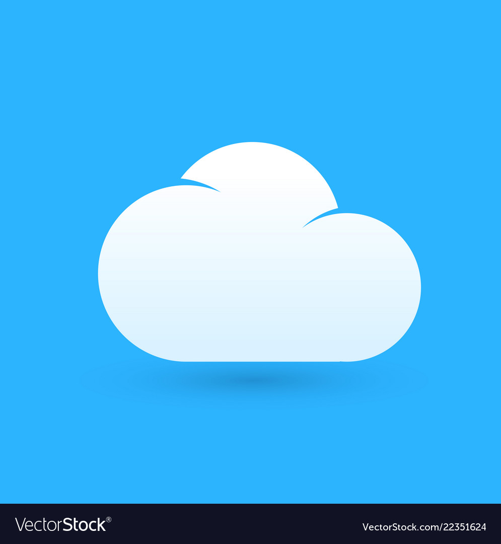 Cartoon logo of weather with white cloud Vector Image