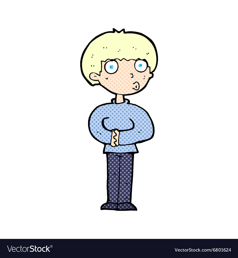 Comic cartoon curious man Royalty Free Vector Image