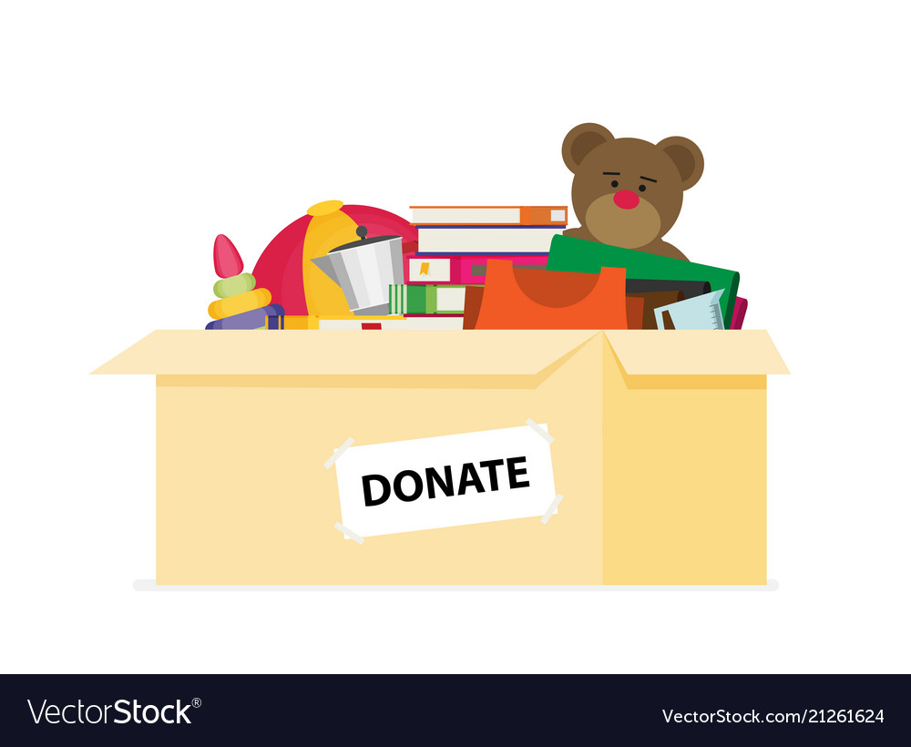 Donation box for refugees flat design Royalty Free Vector