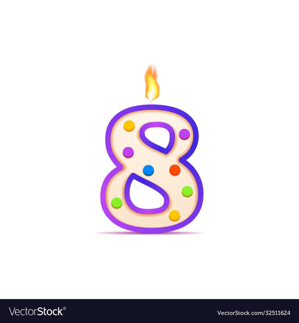 Eight years anniversary 8 number shaped birthday Vector Image