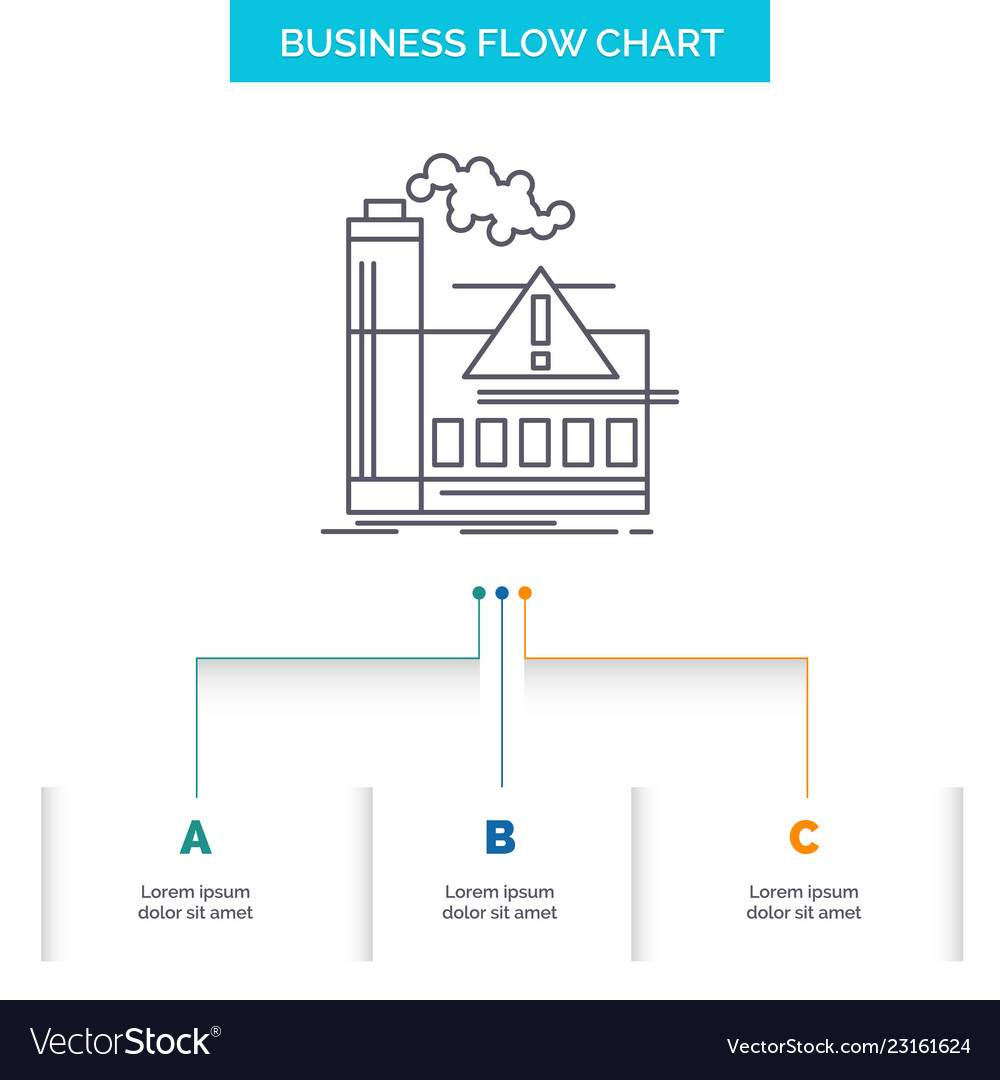 Pollution Factory Air Alert Industry Business Vector Image