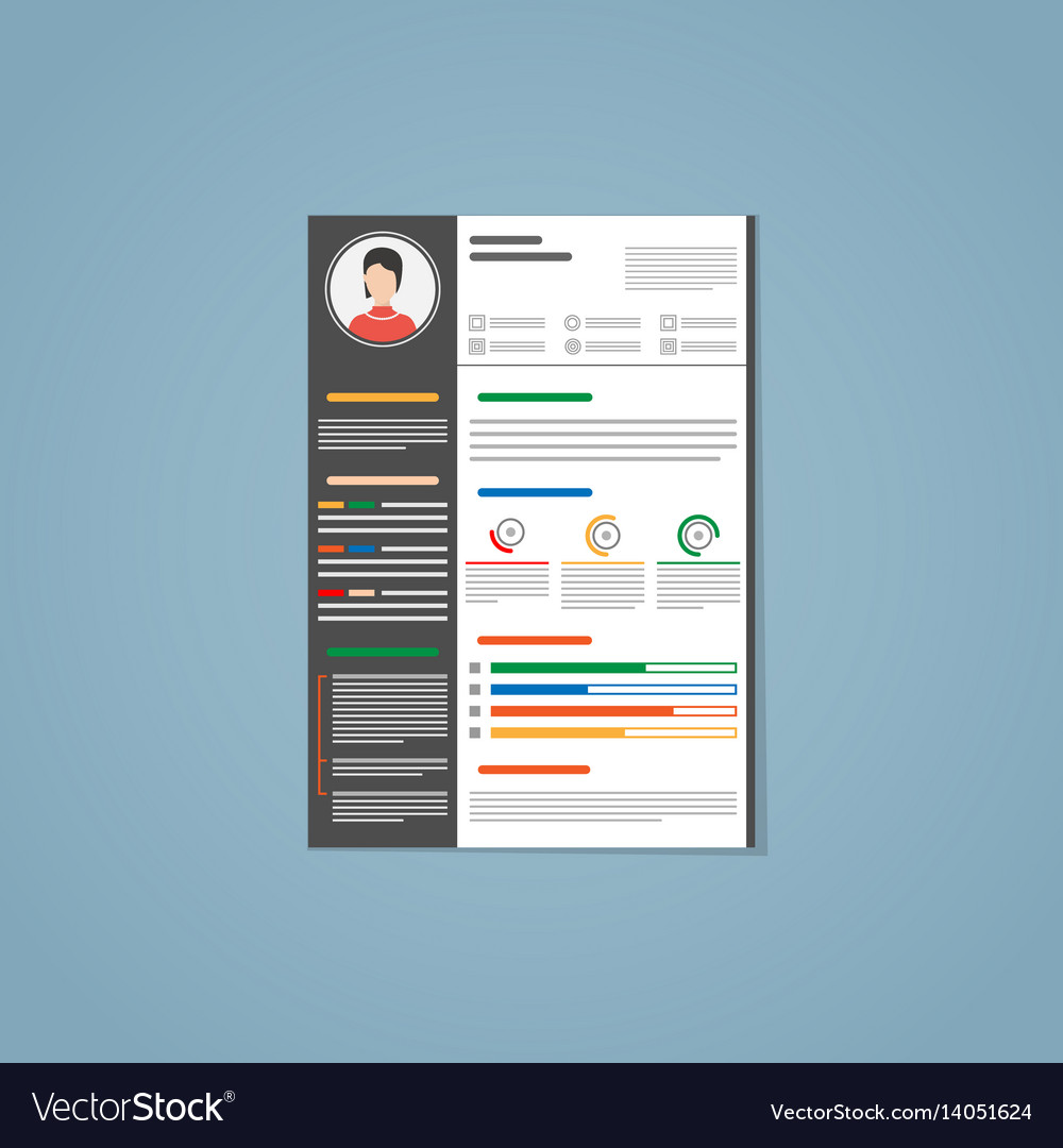 Resume with black strip Royalty Free Vector Image