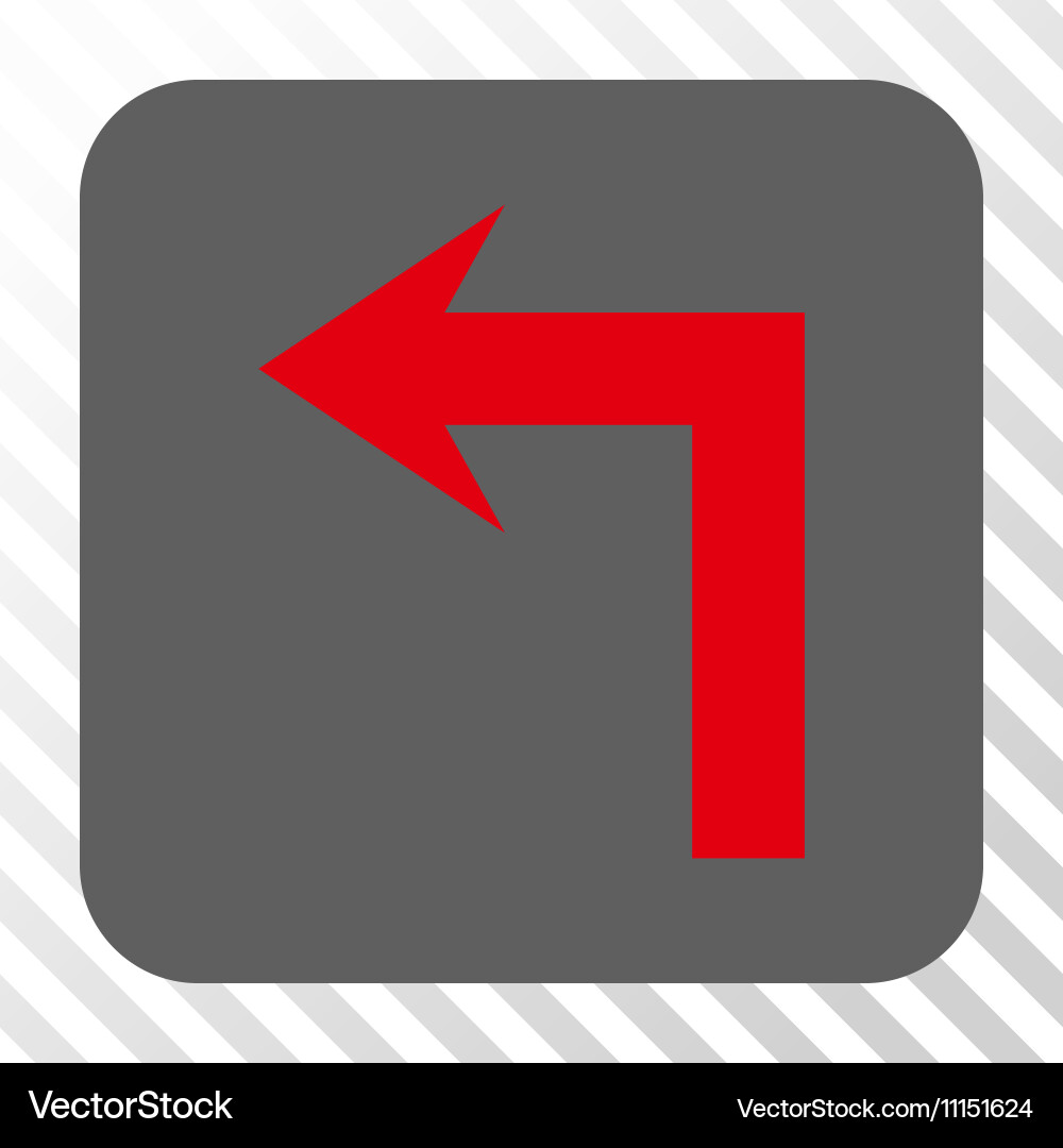 Turn left rounded square button Royalty Free Vector Image