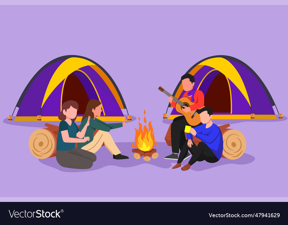 Character Flat Drawing Two Romantic Couple Vector Image