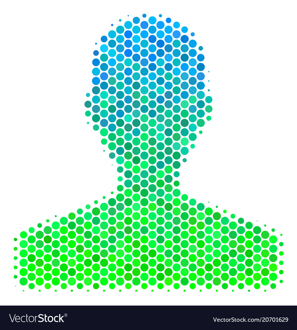 Halftone bluegreen customer icon Royalty Free Vector Image