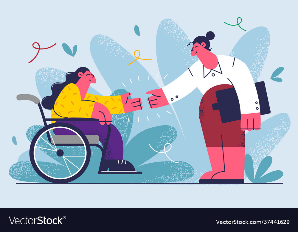 Job offer for disabled people concept Royalty Free Vector