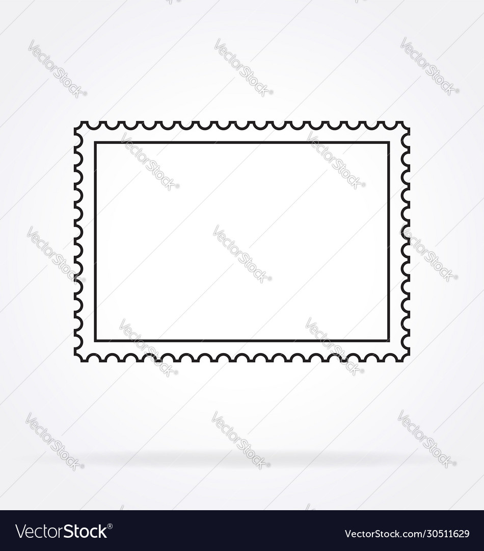 Simple classic postage stamp outline Royalty Free Vector