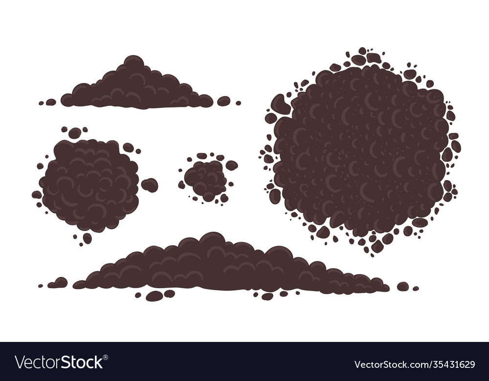 Soil for growing plants set pile ground heap Vector Image