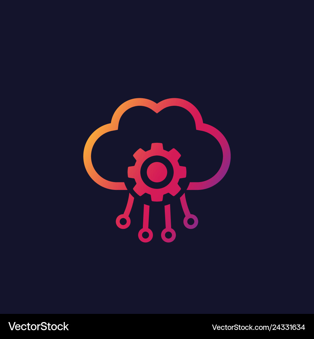 Cloud storage settings hosting icon Royalty Free Vector