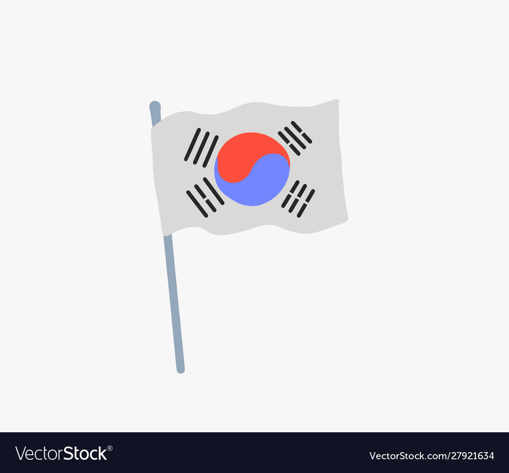 Flag south korea Royalty Free Vector Image - VectorStock