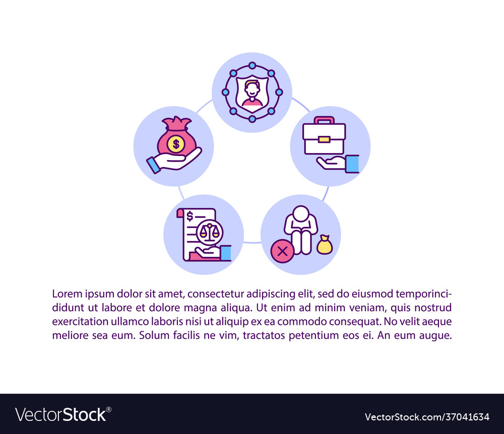 Legal Protection Concept Line Icons With Text Vector Image