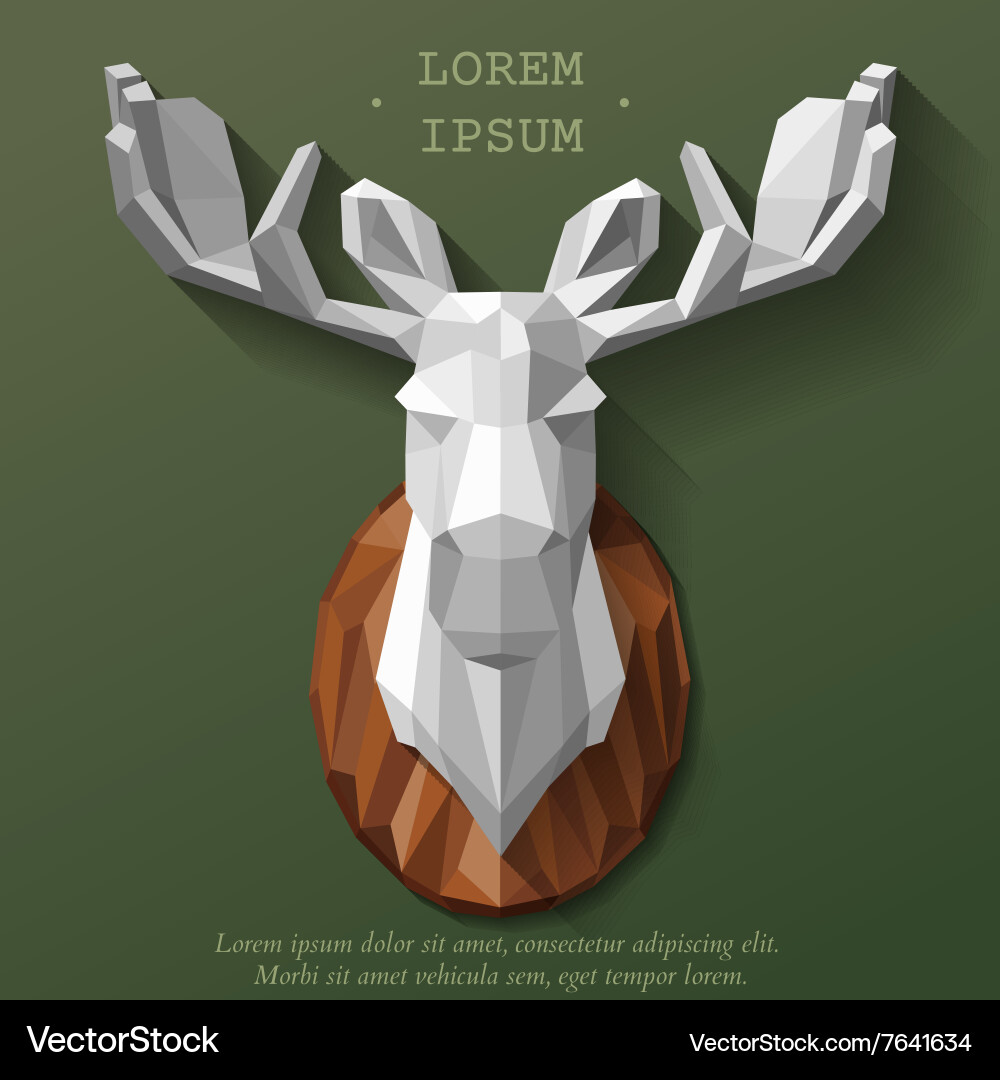 Poly elk head Royalty Free Vector Image - VectorStock