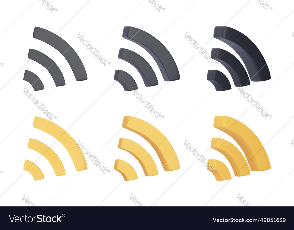 3d wi fi symbol realistic wireless network Vector Image