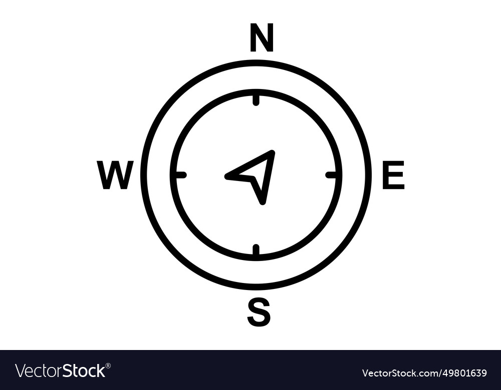 Compass icon related to travel direction Vector Image