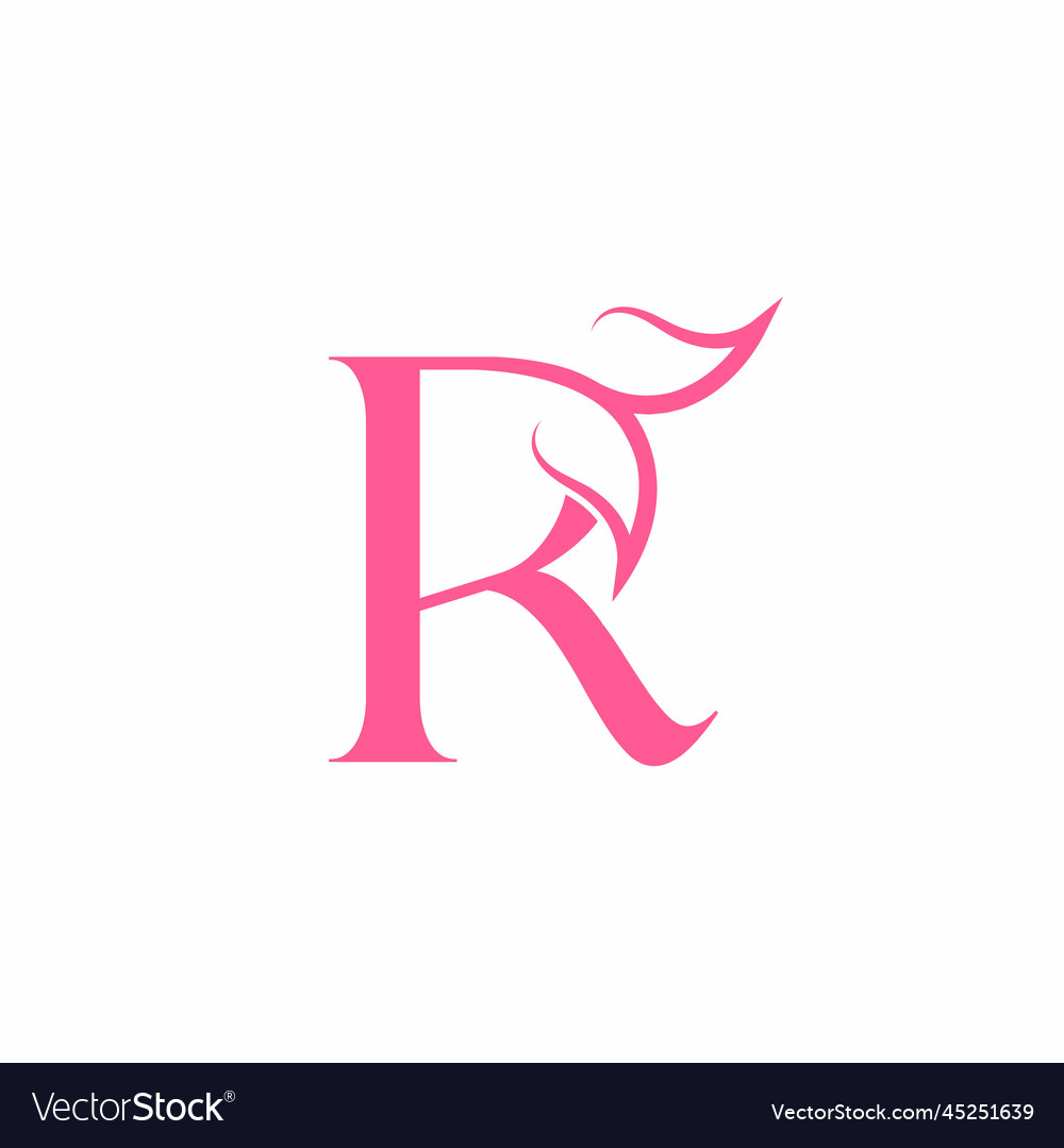 Flower beautiful beauty logo letter r Royalty Free Vector